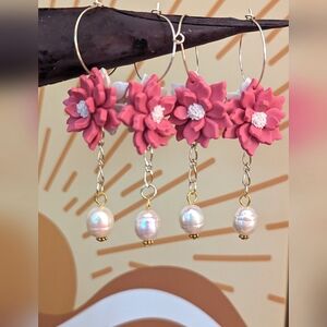 Double Sided Flower Hoop Earring